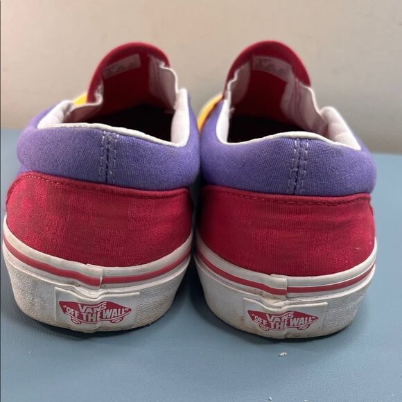 Vibrant Yellow and Purple Slip-On Shoes Juniors 6.5=W8 - Picture 4 of 6